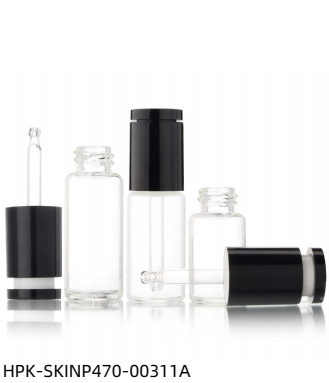 Glass Bottle with Black Rotatable  Button Pipette Dropper